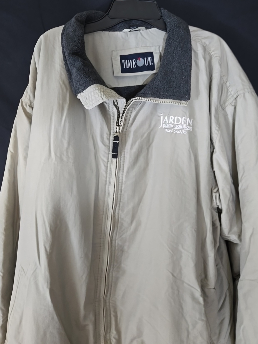 Time Out Insulated  Beige Men's Zip-Front Jacket Zipper Pockets #617
